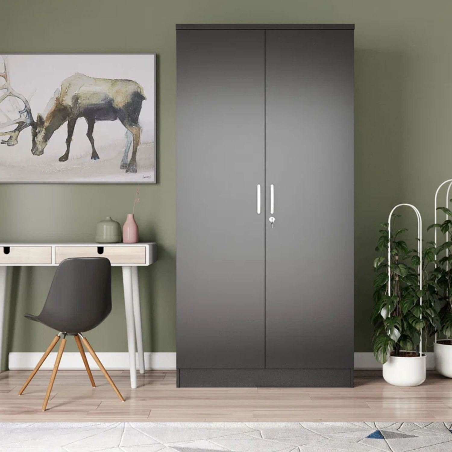 Ropero Moderno Kennedy 2 Puertas Negro R&R MUEBLES