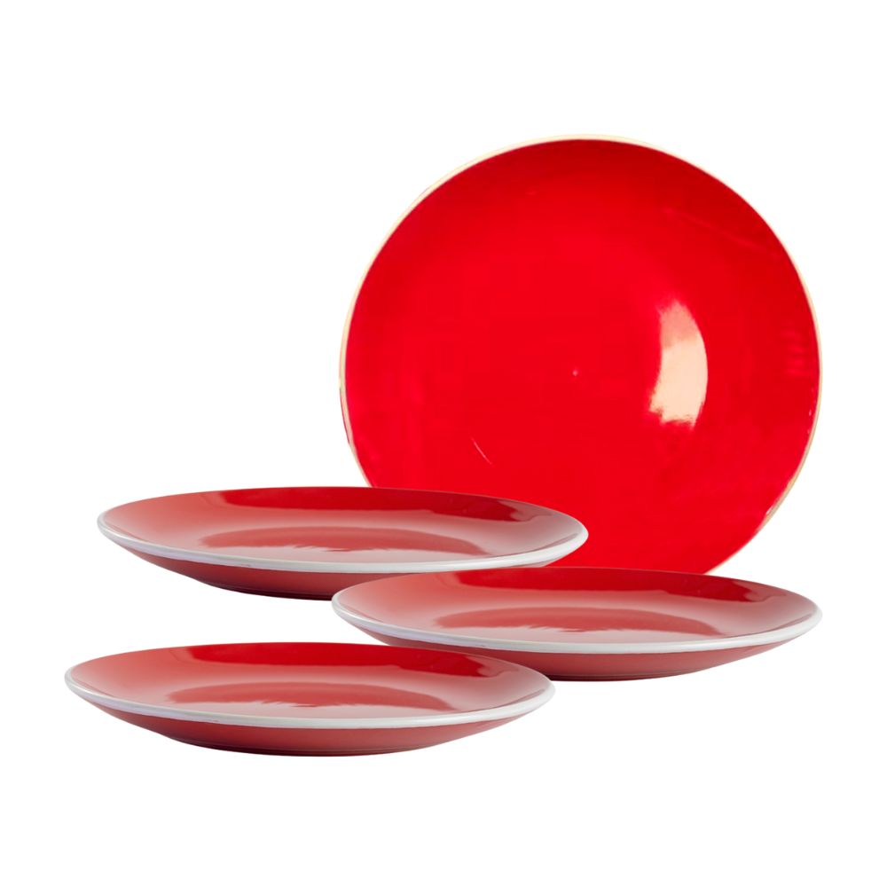 Set x 4 platos para ensalada rojo 20cm Orange