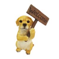 Adorno de Jardín Resina Cachorro Welcome 26cm Orange