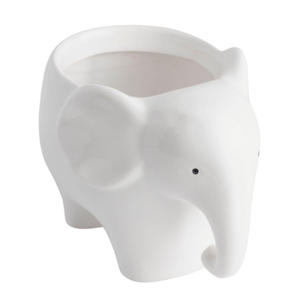 Maceta Cerámica Elefante Orange Decorativa Blanco Irregular