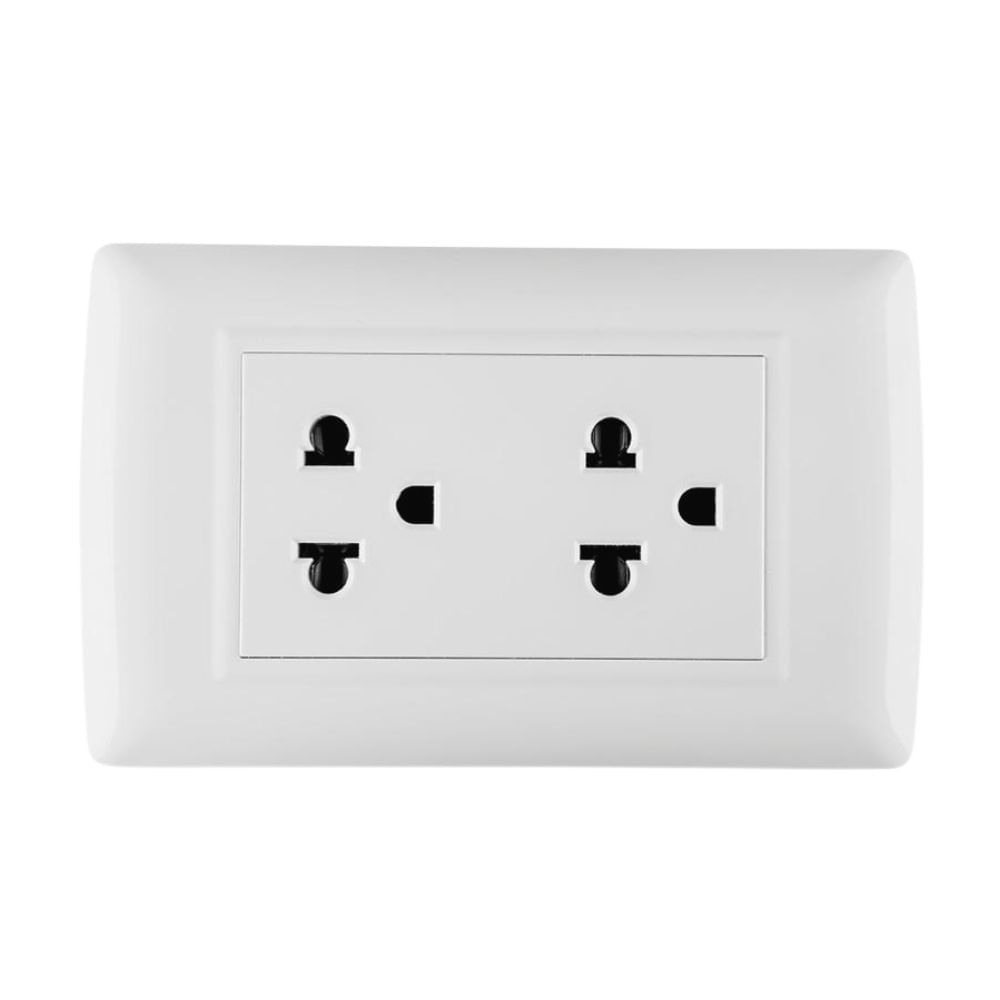Tomacorriente Doble Universal Orange Basic Blanco