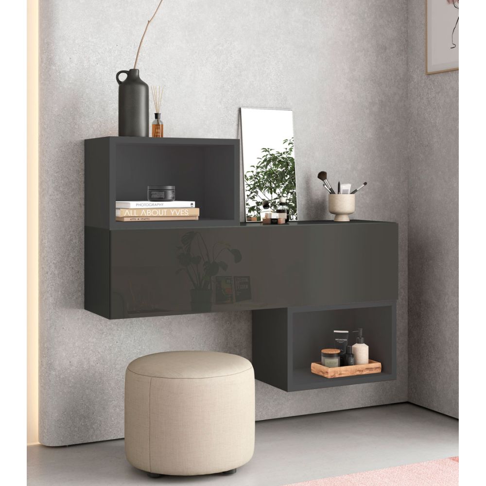 Aparador Flotante Miami 1 puerta color Negro TU MESITA