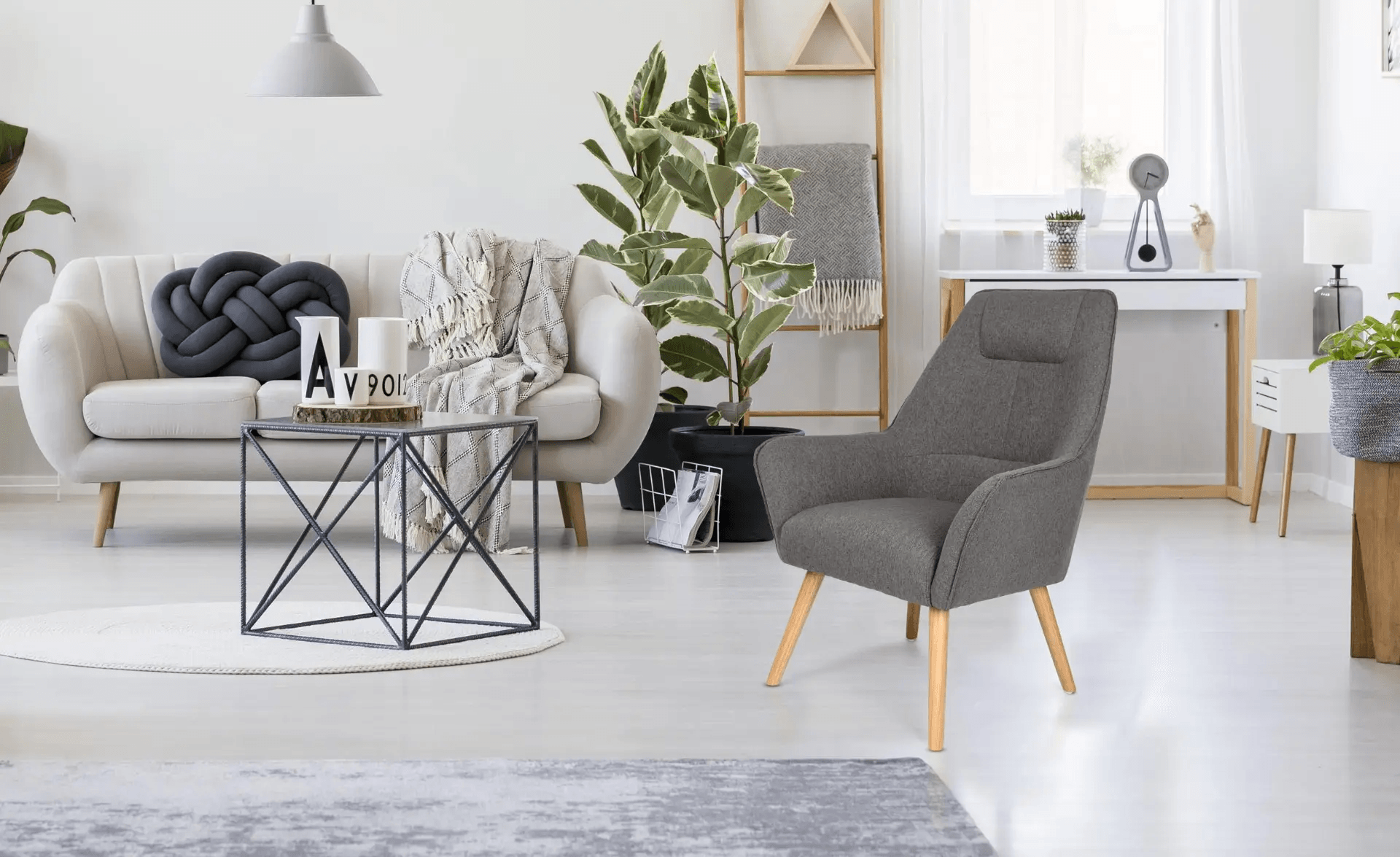 Butaca Sillón Escandinavo Elliot color Gris TU MESITA