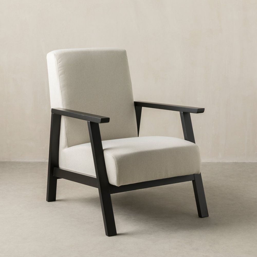 Butaca Minimalista Woody color Blanco/Negro TU MESITA - Promart