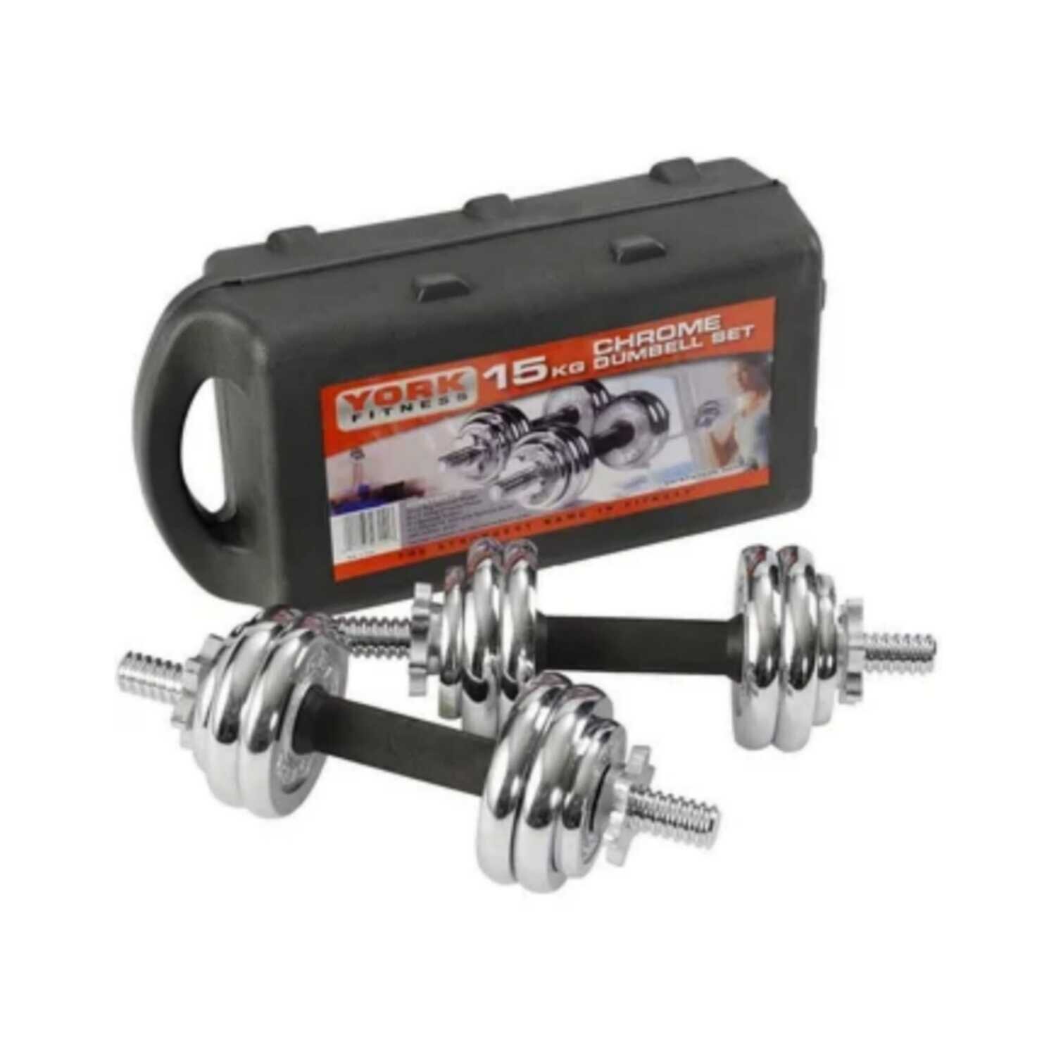 Set De Pesas Mancuernas Cromadas 15kg