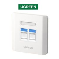 Placa ABS RJ45 Faceplate Doble Puerto UGREEN NW144 Socket Lan