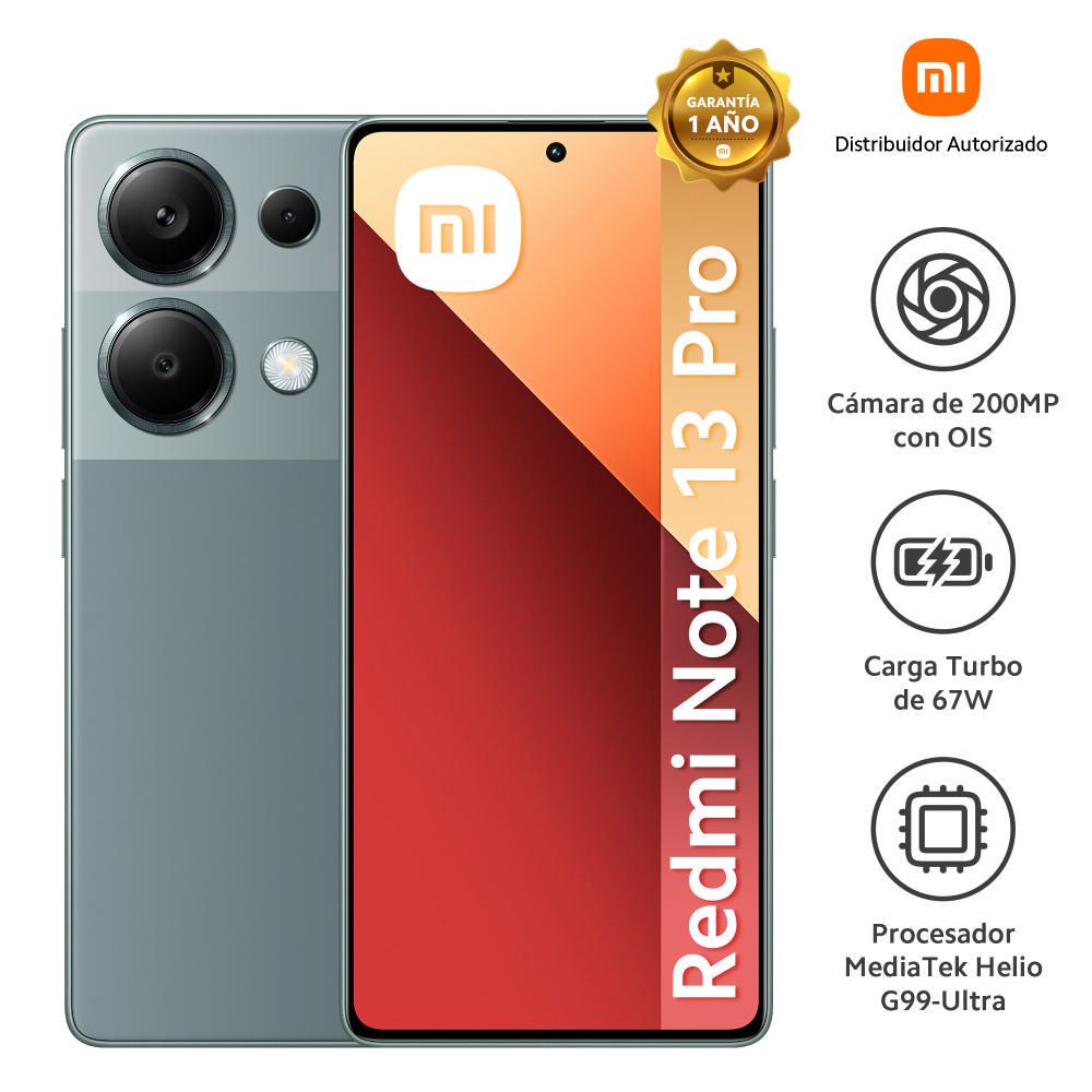 Celular Xiaomi Redmi Note 13 Pro 6.67” 8GB 256GB Forest Green