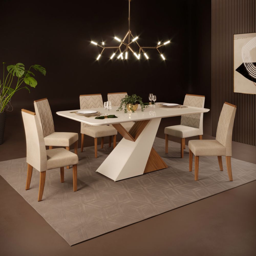Juego De Comedor Carlota Off White