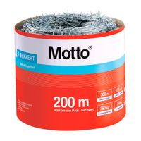 Alambre de Púas Motto 1.5mm 200m Prodac Plata Resistente a la Corrosión