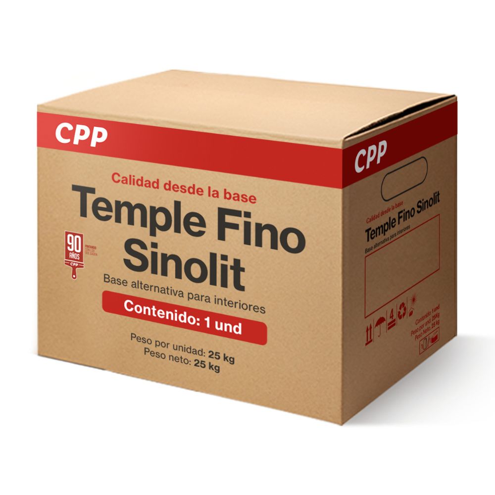 Caja de Temple fino Sinolit Blanco 25kg CPP
