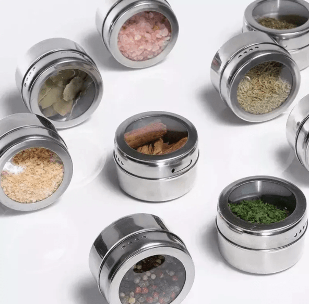 Condimenteros de Cocina Especieros Magnéticos con Imán x 4 unid.