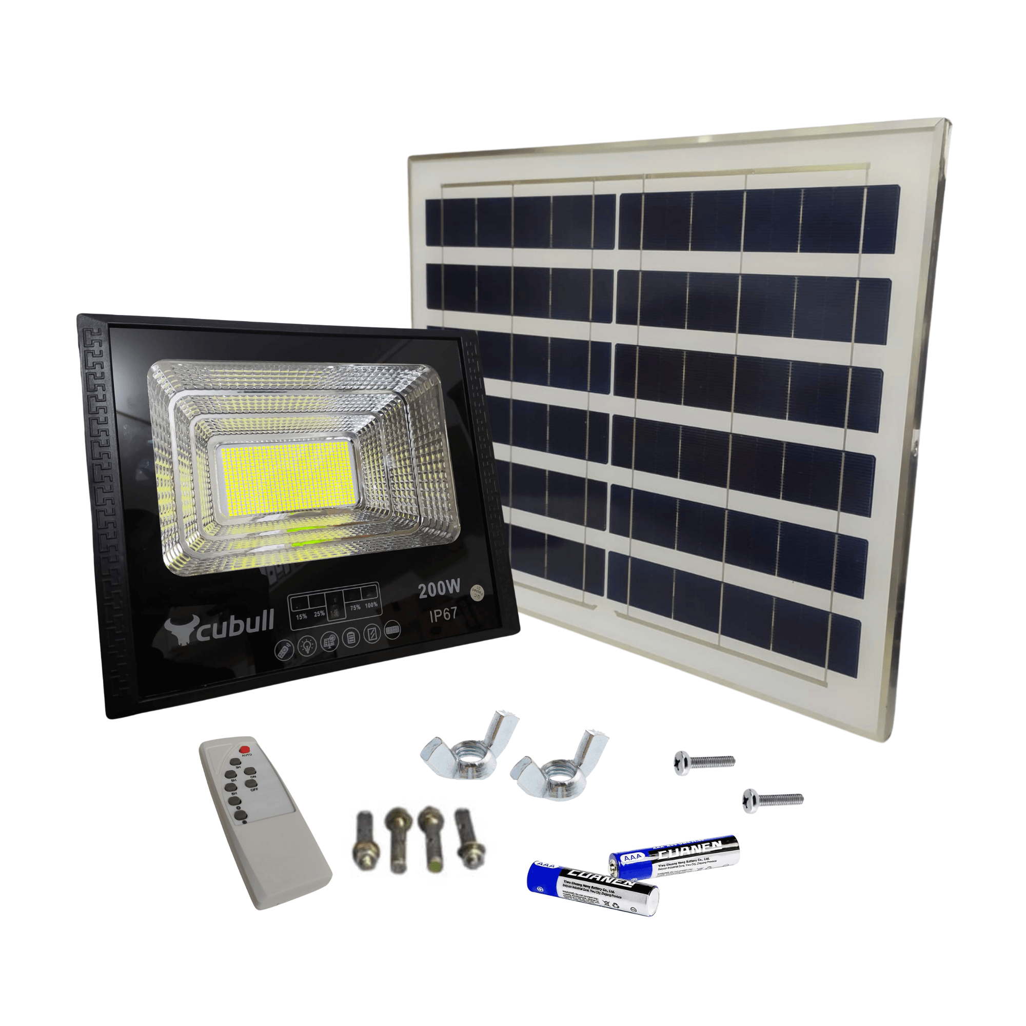Reflector LED 200w con Panel Solar Cubull PZ-200