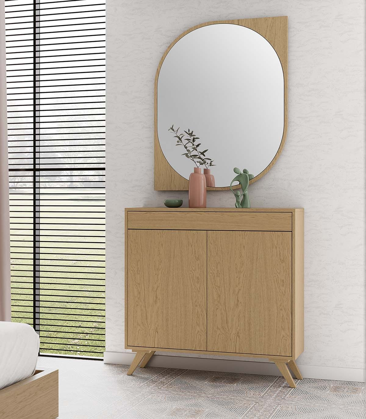 Zapatera Moderna Angela color Roble Natural TU MESITA