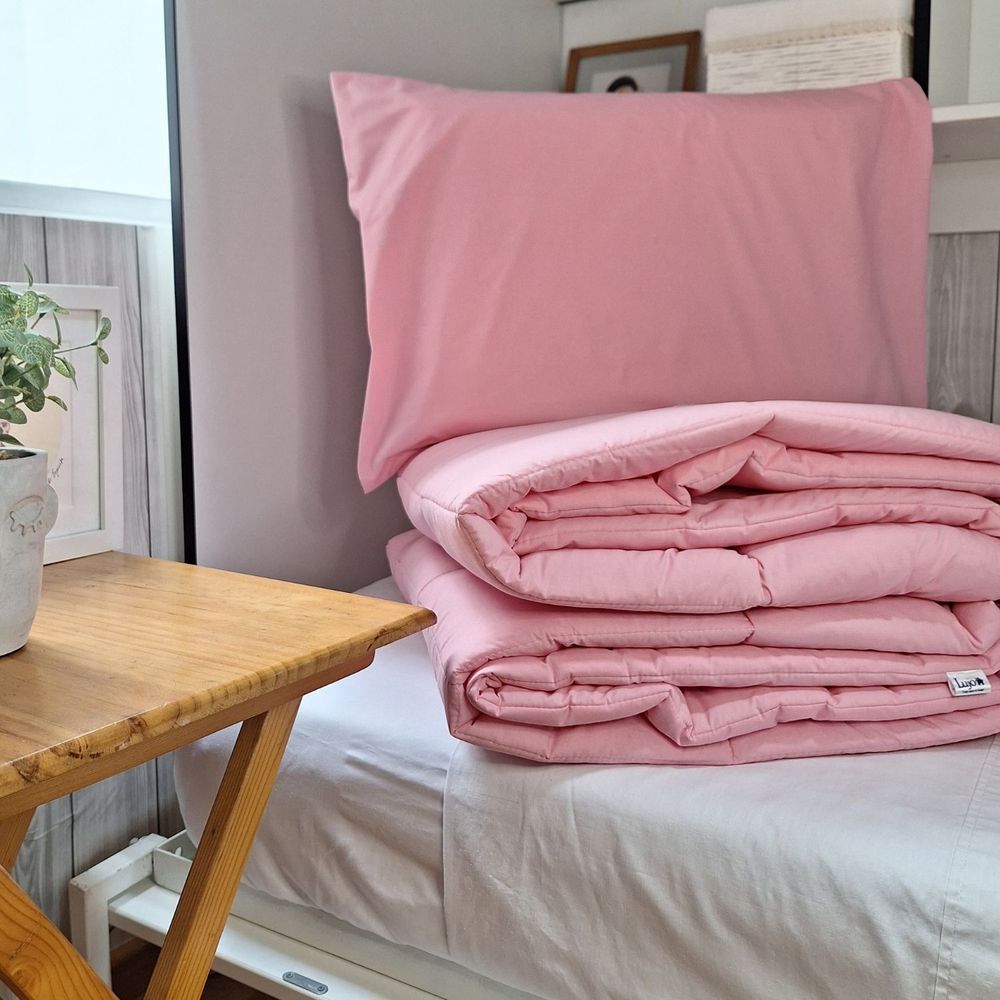 Edredón Basic Lujo Reversible 1 Plaza Color Entero Rosado - Promart