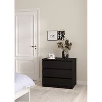 Cómoda Moderna 3 Cajones Sandoval Negro R&R MUEBLES