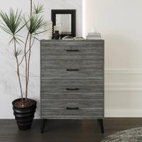 Cómoda Moderna Sahud 4 Cajones Gris R&R MUEBLES