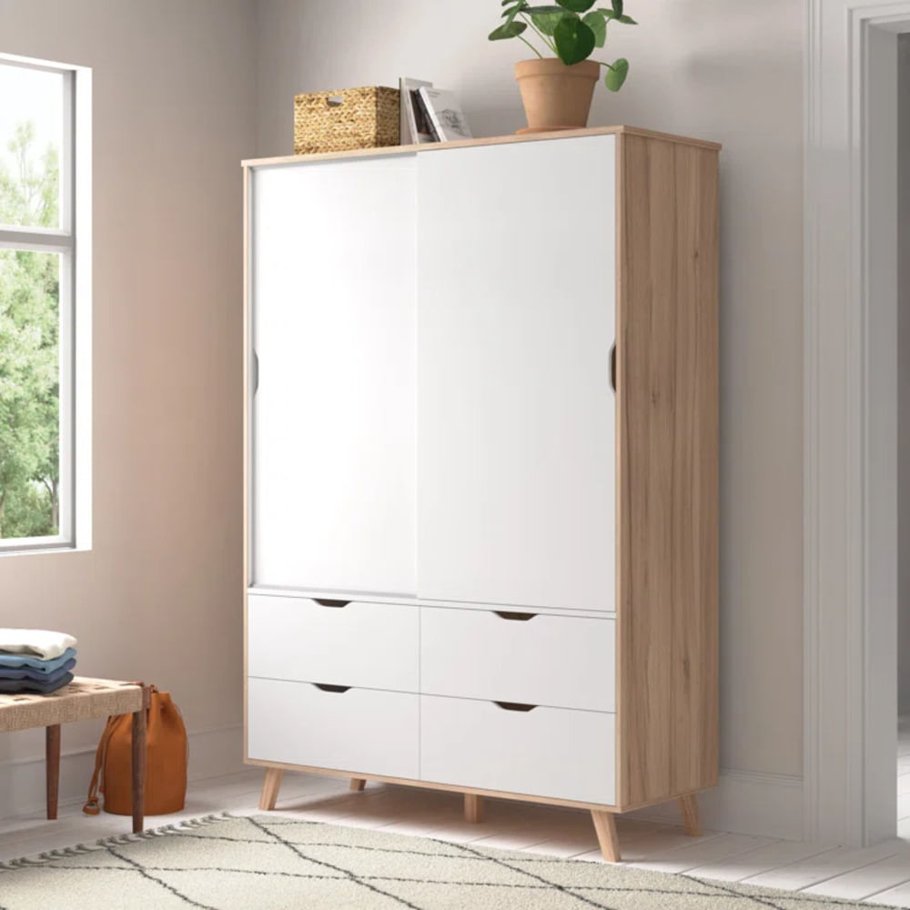 Ropero Moderno Mito Blanco y Marron R&R MUEBLES