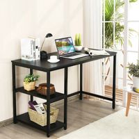 Escritorio Moderno con Estantes Luna Negro R&R MUEBLES