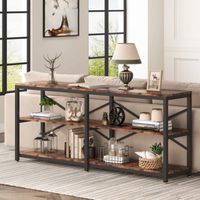 Mesa Consola Moderna Teo 180 cm Marrón/Negro R&R MUEBLES