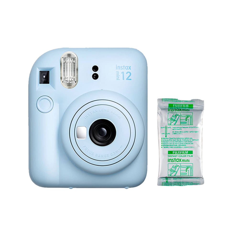 Camara Fujifilm Instax Mini 12 Azul Cielo + Pelicula x 10