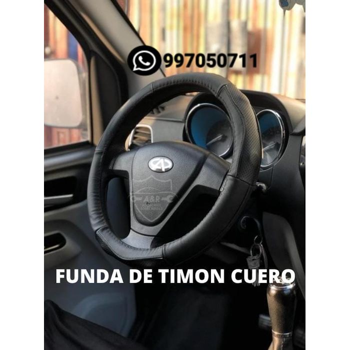 Funda de Timon de CUERO de Auto y Camioneta color NEGRO Entero con