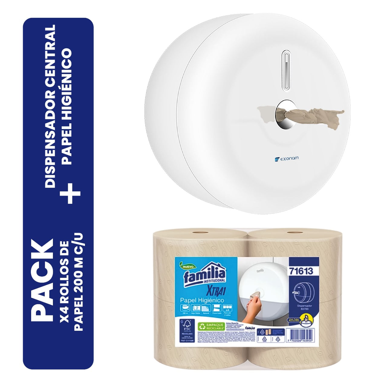 Dispensador Papel Higiénico Tork Smartone + Paquete de Papel