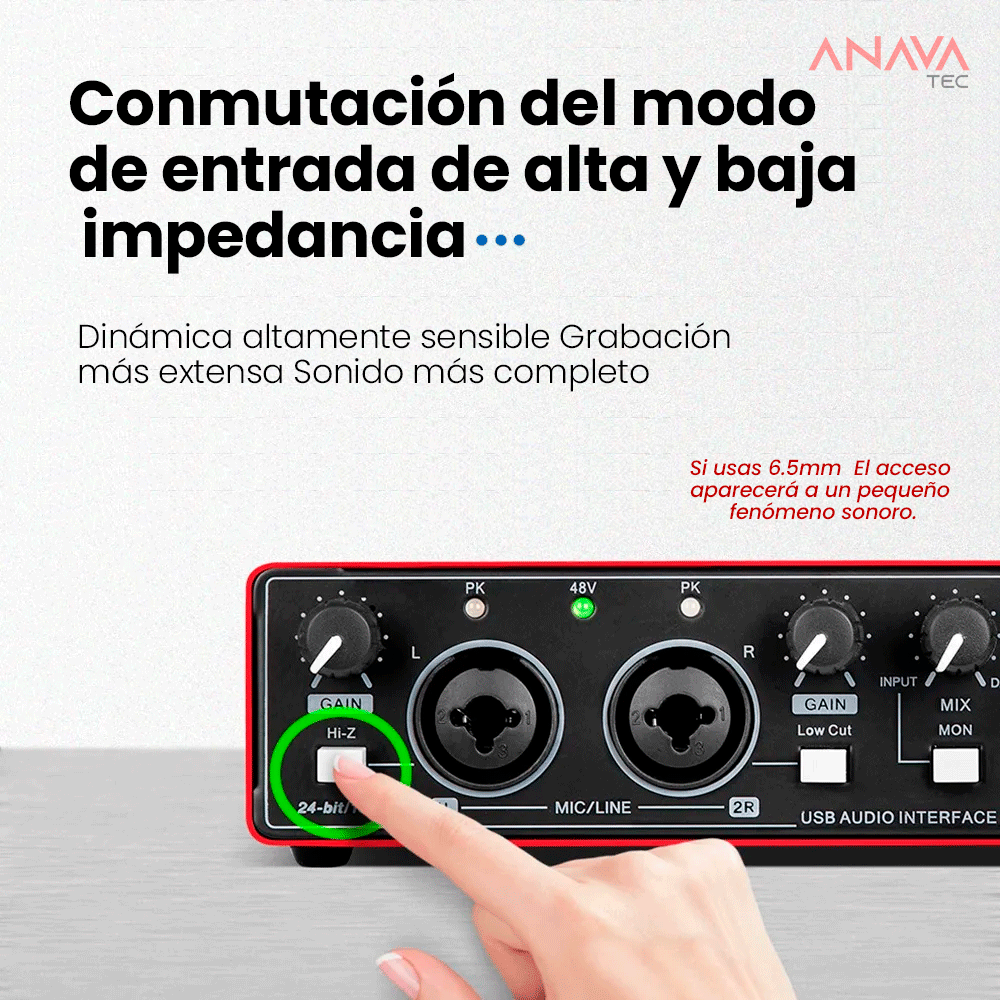 Interface de Audio para 2 micrófonos con phantom power MD22 - Promart