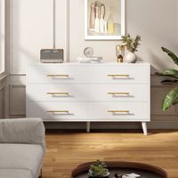 Cómoda Moderna Alvina 6 Cajones Blanco R&R MUEBLES