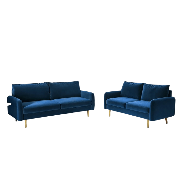 Juego de Sala Mallma Deco 3 2 Neylan Azul Oscuro