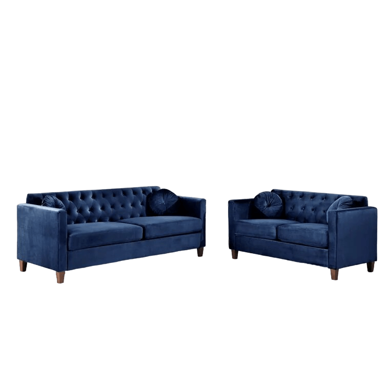 Juego de Sala Mallma Deco 3 2 Hadan Azul Oscuro