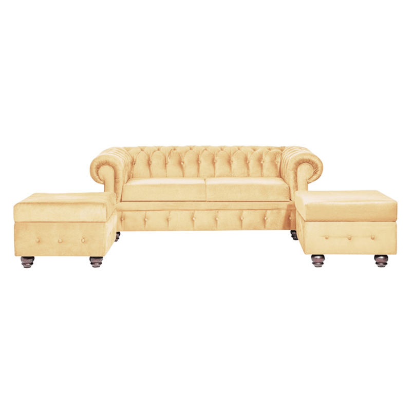 Juego de Sala Mallma Deco 3 + 2 Banquetas Isabel Beige