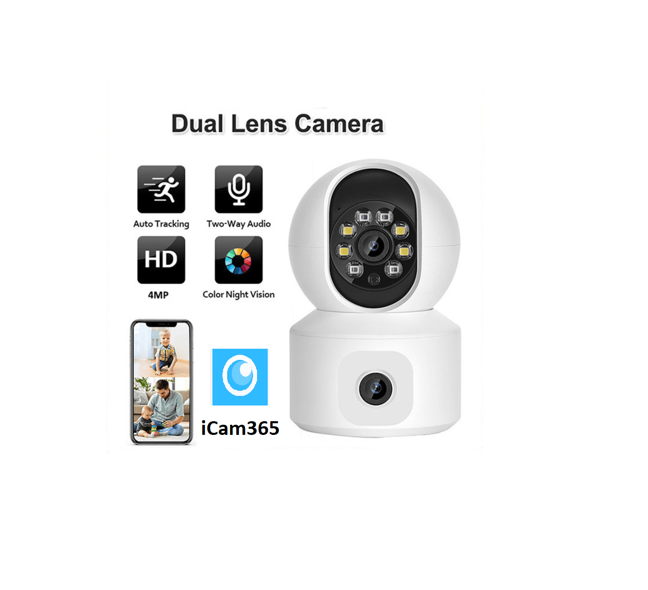 Cámara De Vigilancia IPC-ZAS05 DOBLE LENTE Wifi