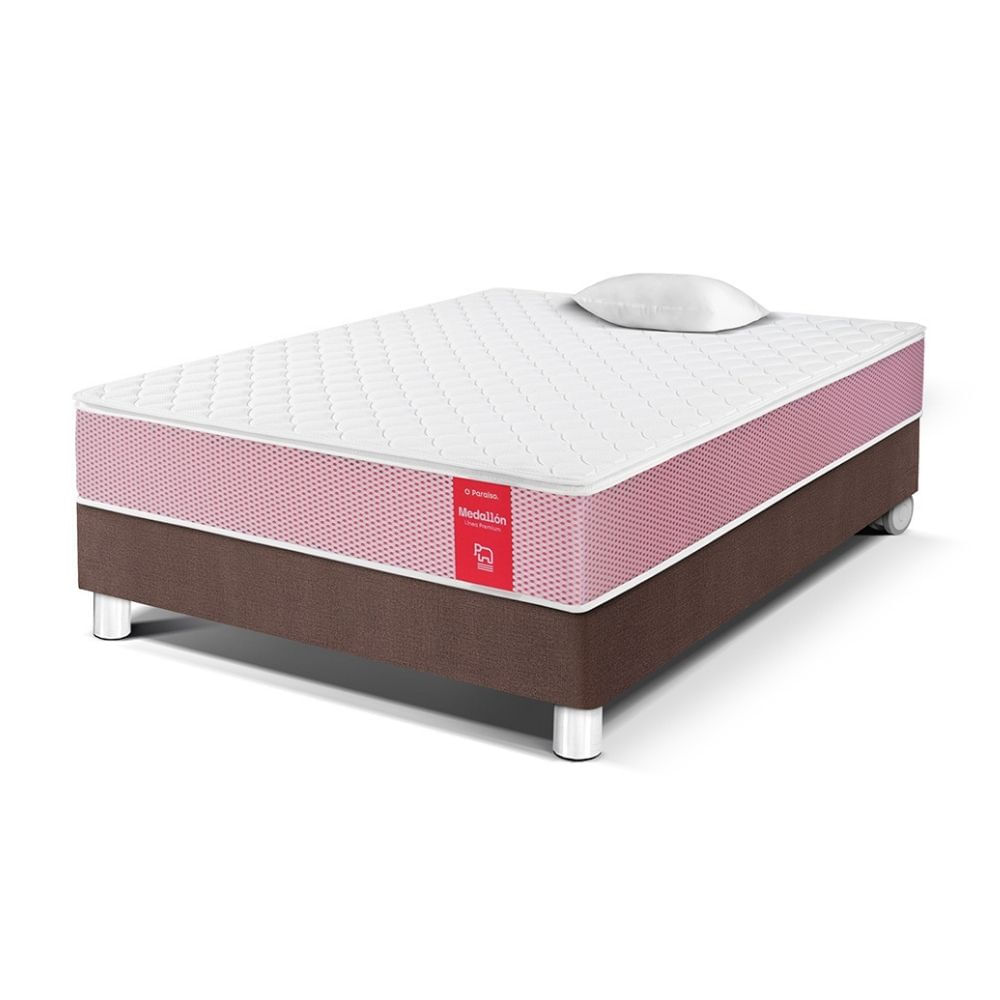 Cama Medallón Ergo 1.5 plazas Chocolate Paraiso