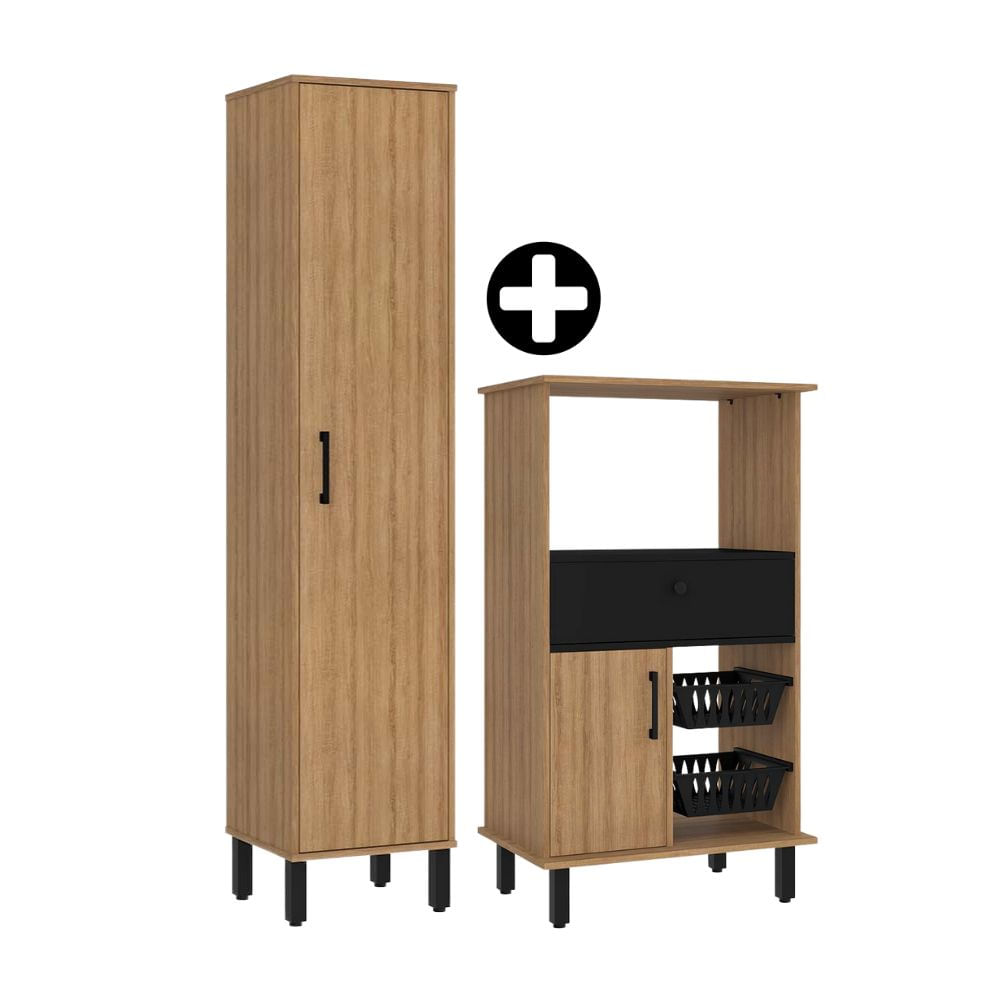 COMBO Mueble Cocina Orange: Mueble Multiuso Mariana MDP 1 Cajón + Mueble Despensero Mariana MDP 1 Puerta