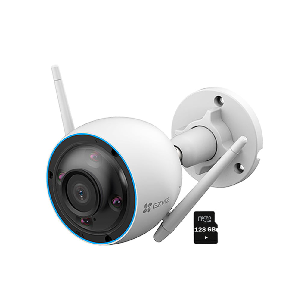 Cámara Seguridad Wifi Inalámbrica H3 2K 3MP Ezviz Exterior SD 128GB