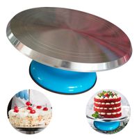 Base Giratoria Celeste para Reposteria Profesional de Aluminio