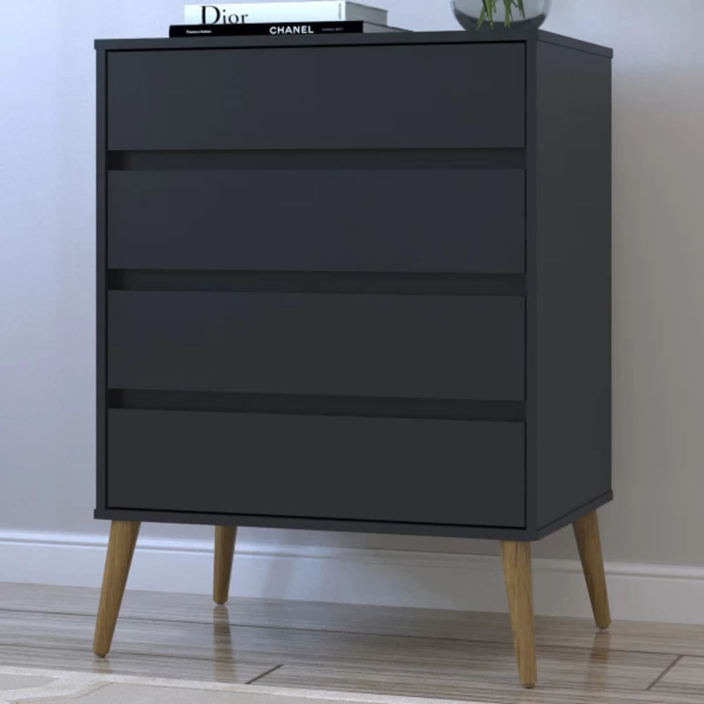 Cómoda Multiusos Fiorentina color Negro 4 cajones TU MESITA