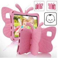 Funda para Tab A 10.1"" de Goma Mariposa Rosada Antishock Resistente a Caidas y Golpes