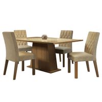 Juego de Comedor Aryeli con 4 Sillas Marron/Crema/Imperial