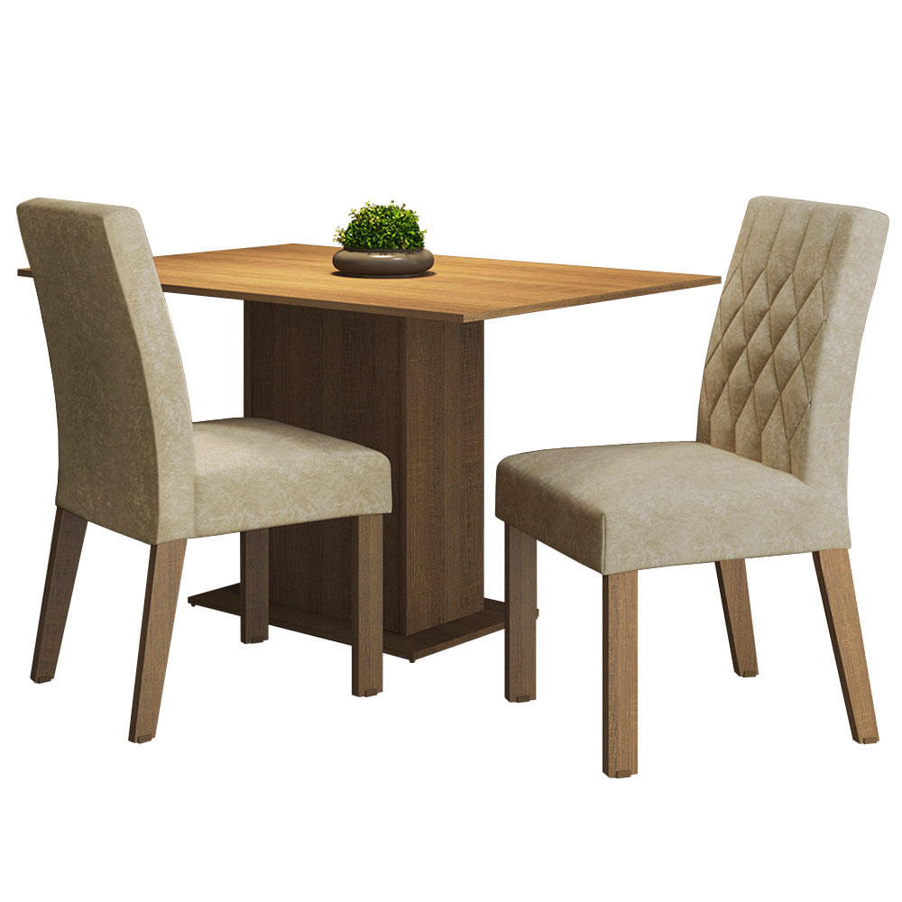 Juego de Comedor Taina con 2 Sillas Marron/Imperial