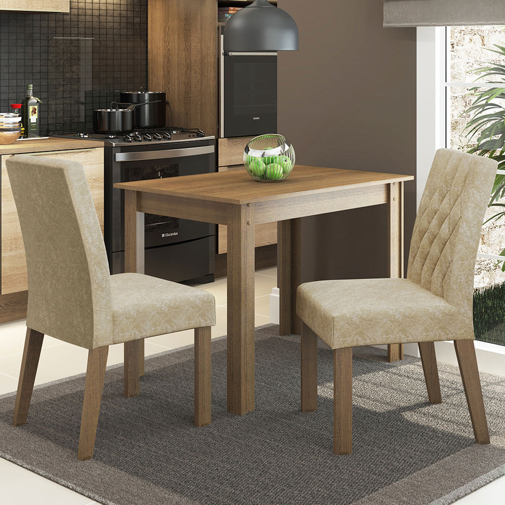 Juego de Comedor Lidia con 2 Sillas Marron/Imperial