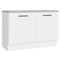 Mueble de Cocina para Fregadero 120 cm 2 Puertas (con Encimera) Blanco Agata