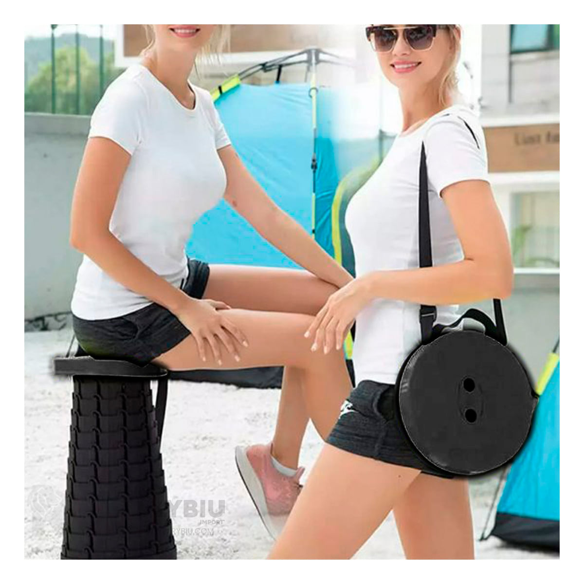 Silla Bancos Portatiles Plegables en Color Negro