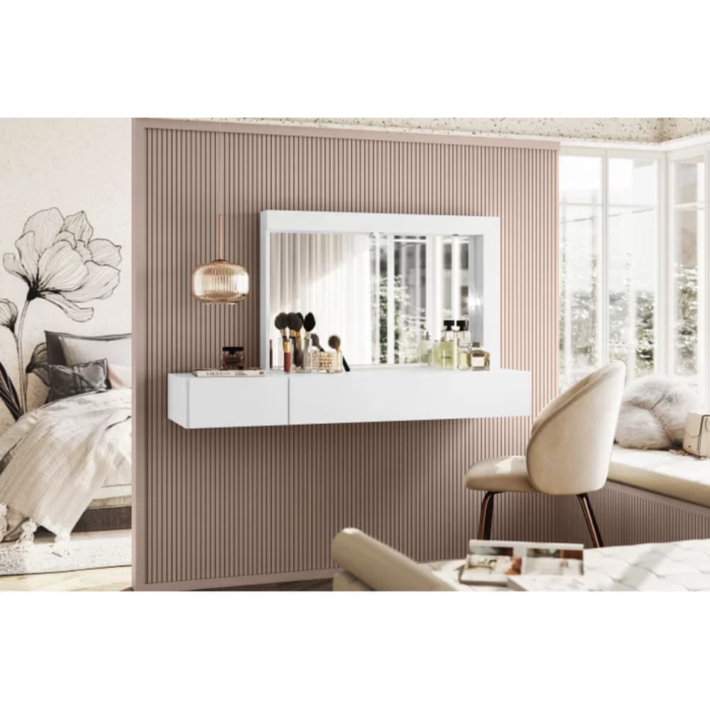 Tocador de Pared Flotante color Blanco 2 cajones TU MESITA