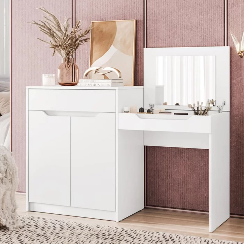 Tocador y Cómoda Moderna Moisés color Blanco TU MESITA