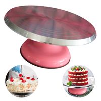Base Giratoria Rosada para Reposteria Profesional de Aluminio