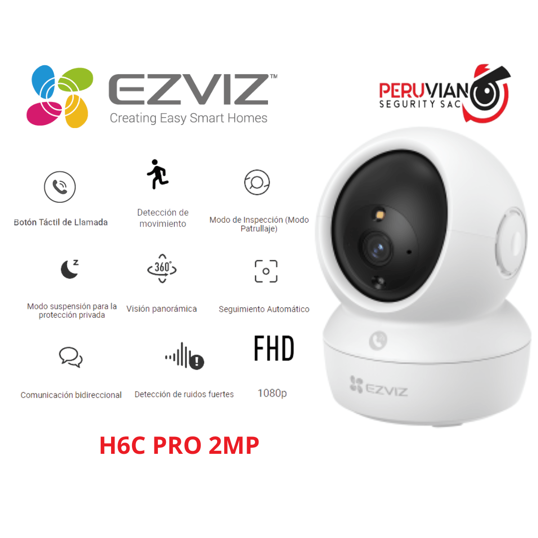 Cámara Inalámbrica Wifi 360º H6C-PRO-2MP Full Hd Ezviz( Reemplazo C6n)