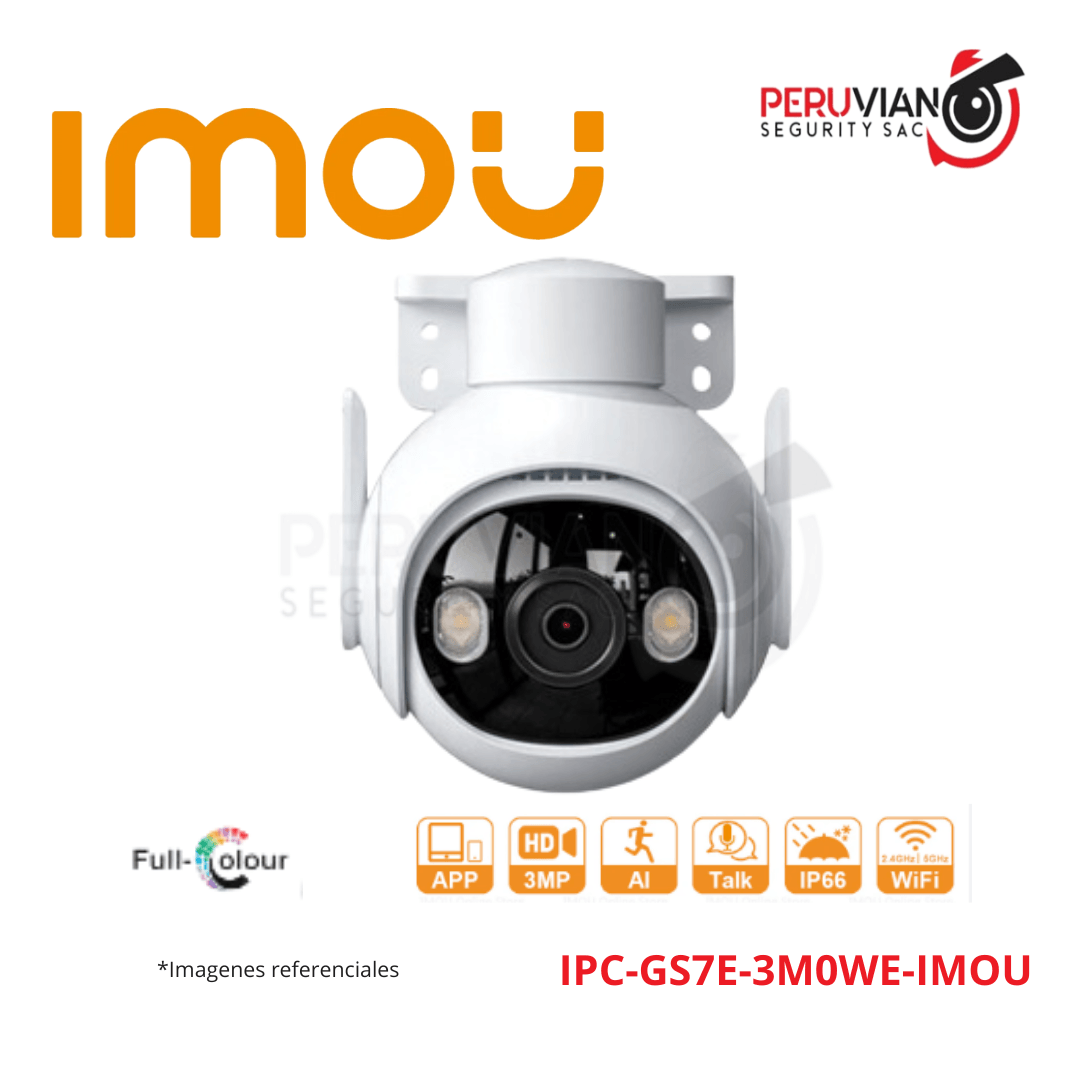 Imou Cruiser 2 | Domo Exterior Wifi | PAN&TILT | 3.0 MP | 2K | FULLCOLOR | IR 30M | IP66 | Wi-Fi