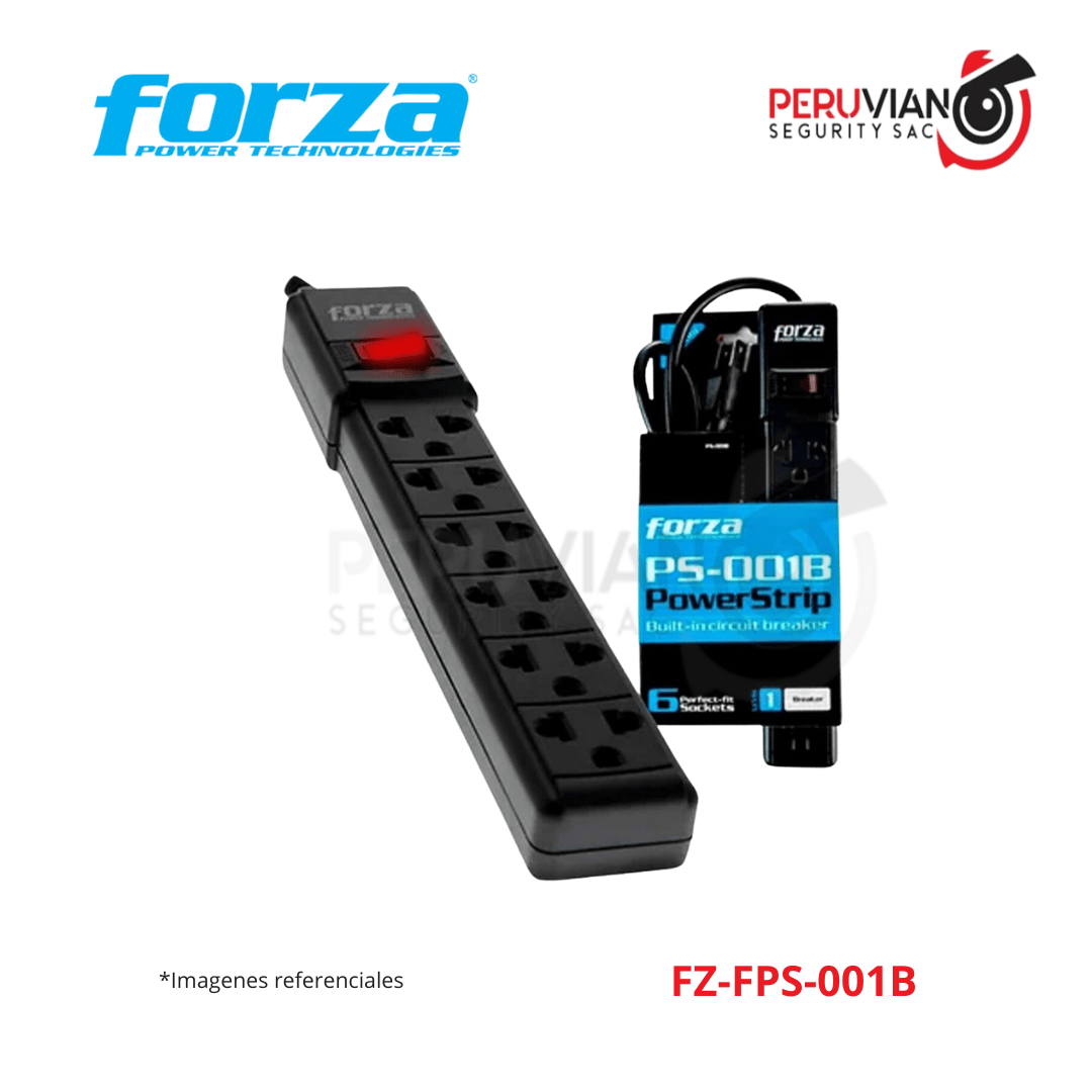 Estabilizador Regleta Negra 6 Tomas FZ-FPS-001B