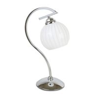 Lámpara de Mesa Clásica Valeria Orange en Plata de Metal y Vidrio